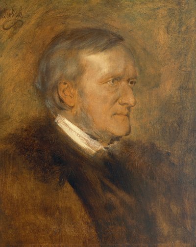 Alemania, Retrato de Wilhelm Richard Wagner (1813 - 1883), compositor, libretista, director de orquesta y ensayista alemán de Franz Seraph von Lenbach