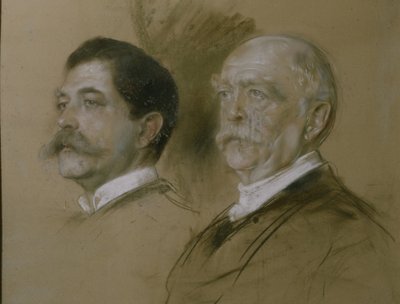 Otto von Bismarck y su hijo Herbert, Secretario de Estado de la Oficina de Asuntos Exteriores de 1860-90, 1892 de Franz Seraph von Lenbach