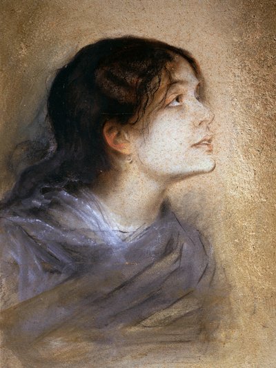 Retrato de Eleonora Duse (Vigevano 1858 - Pittsburgh 1924), actriz italiana, pintura de Franz von Lembach (1836-1904), pastel sobre cartón, 68x47 cm de Franz Seraph von Lenbach