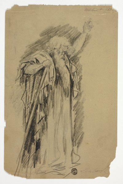 Profeta de pie con el brazo levantado de Franz Seraph von Lenbach