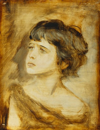 La cabeza de una niña, 1879 de Franz Seraph von Lenbach