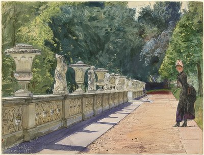 Un paseo en el parque de Sanssouci. 1885 de Franz Skarbina