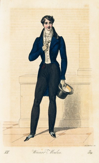 Caballero con sobrefalda azul oscuro de Franz Stober