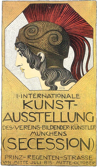 Cartel para la primera exposición internacional de arte, Secesión, 1893 de Franz Stuck Ritter von