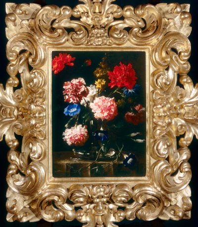 Naturaleza muerta con flores en un jarrón de vidrio de Franz Werner Tamm