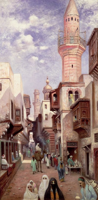 Una escena callejera árabe de Franz Wilhelm Odelmark