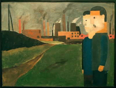Paisaje industrial con trabajadores de Franz Wilhelm Seiwert