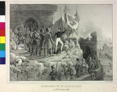Captura de San Juan de Acre el 4 de noviembre de 1840 (litografía) de Franz Wolf