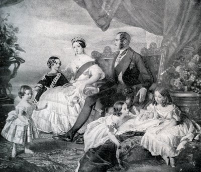 La reina Victoria con el príncipe Alberto y sus hijos (impresión) de Franz Xaver  Winterhalter (after)