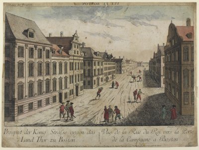 Vista de la Rue du Roi--Boston (1776) de Franz Xaver Habermann
