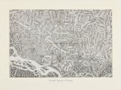 Mapa en perspectiva de Marchfeld. Alrededores de Sachsengang de Franz Xaver Schweickhardt