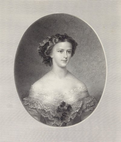 Retrato de la Emperatriz Isabel de Austria, ca 1855 de Franz Xaver Stöber