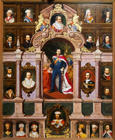 Panel con retratos de los reyes bávaros de la familia Wittelsbach, de Franz Xaver Thallmaier de Franz Xaver Thallmaier