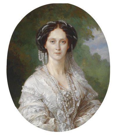Retrato de la emperatriz de Rusia María Alexandrovna (1824-1880), nacida princesa María de Hesse y del Rin (Maximiliana Guillermina María) - Retrato de María Alexandrovna (1824-1880), Emperatriz de Rusia - Pintura de Franz Xaver Winterhalter (1805-1873) de Franz Xaver Winterhalter