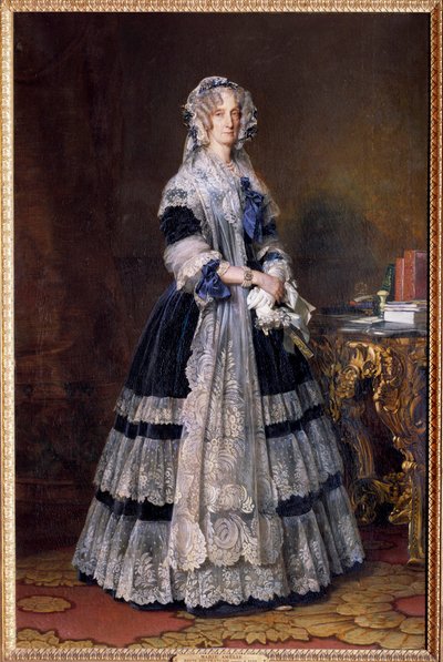 Retrato de cuerpo entero de Marie Amelie de Borbón, Reina de los Franceses (1782-1866) de Franz Xaver Winterhalter