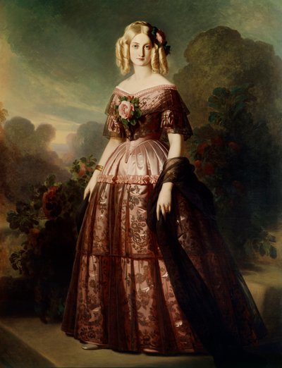 Retrato de cuerpo entero de Marie Caroline Auguste de Bourbon Salerne, Duquesa de Aumale de Franz Xaver Winterhalter
