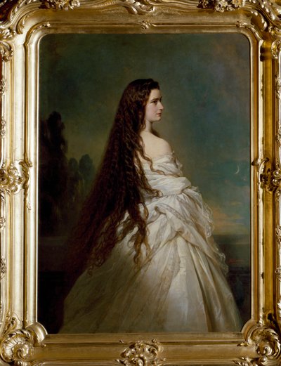 Retrato de Elisabeth de Wittelsbach (1837-1898) (Sissi), Emperatriz de Austria (1854-1898) y Reina de Hungría (1867-1898) Pintura de Franz Xaver Winterhalter (1806-1873) de Franz Xaver Winterhalter