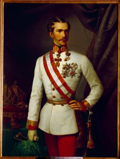 Retrato de Francisco José de Austria a los 28 años en uniforme ceremonial (1830-1916) de Franz Xaver Winterhalter