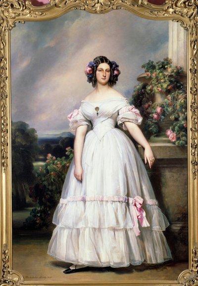 Retrato de la Princesa Clementina de Orleans (1817-1907), hija del Rey Luis Felipe I de Francia. Pintura de Xaver Winterhalter (1806-1873) 1838. Colección privada de Franz Xaver Winterhalter