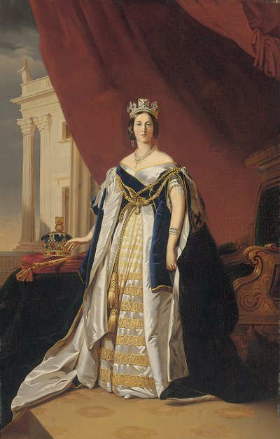 Retrato de la Reina Victoria con Ropas de Coronación de Franz Xaver Winterhalter