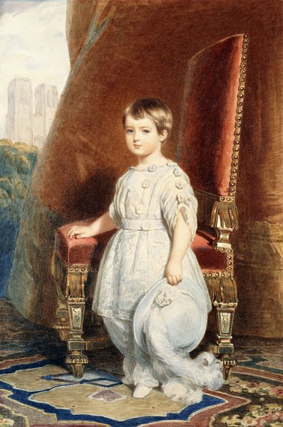 Retrato del Conde de París, como un niño en un traje blanco de Franz Xaver Winterhalter