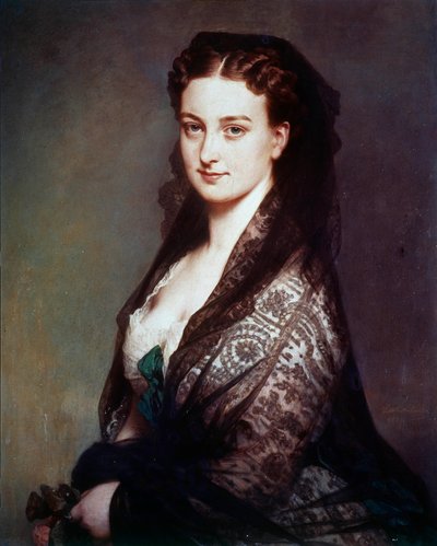 La desconocida con la mantilla Pintura de Franz Xavier Winterhalter (1806-1873). 1869. Dim. 0.80 X 0.65 m. Compiègne, museo del castillo de Franz Xaver Winterhalter