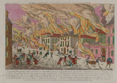 Incendio, Nueva York, circa 1776 de Franz Xaver Habermann