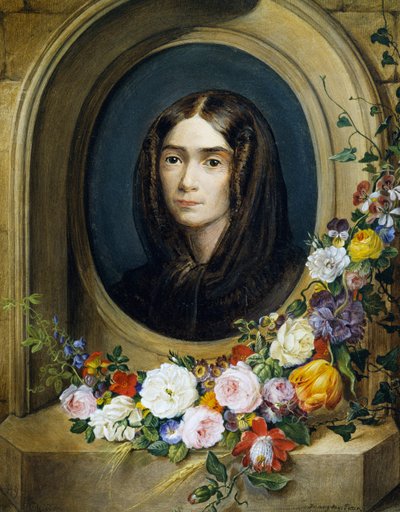 Retrato de Katharina Petter (nacida en 1849). Pintura de Franz Xavier Petter (1791-1866) de Franz Xavier Petter