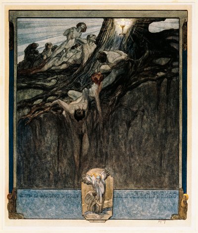 Austria, Viena, Ilustración de la Divina Comedia de Dante Alighieri (Cielo, Canto IV) por Franz von Bayros de Franz von (1866 1924) Bayros