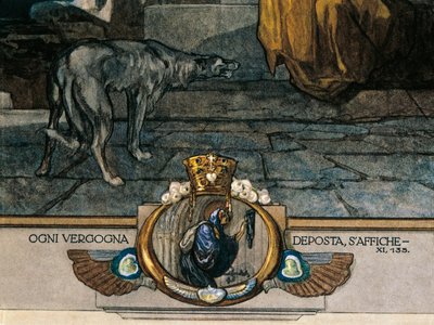 Austria, Viena, Ilustración de la Divina Comedia de Dante Alighieri (Purgatorio, Canto XI) por Franz von Bayros, detalle de Franz von (1866 1924) Bayros