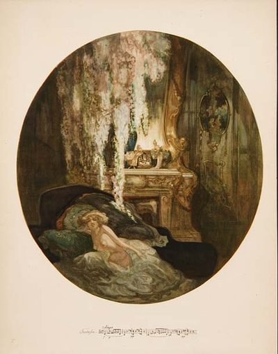 Mujer desnuda en su tocador de Franz von  Bayros