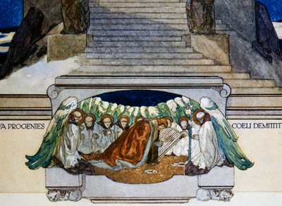 Y nueva progenie desciende del cielo, Purgatorio, canto XXII, Divina Comedia de Dante Alighieri, ilustración de Franz von Bayros (1866-1924), Viena de Franz von  Bayros