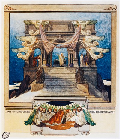 Y nueva progenie desciende del cielo, Verso 72, Purgatorio, Canto XXII, La Divina Comedia, de Dante Alighieri, ilustración de Franz Von Bayros de Franz von  Bayros