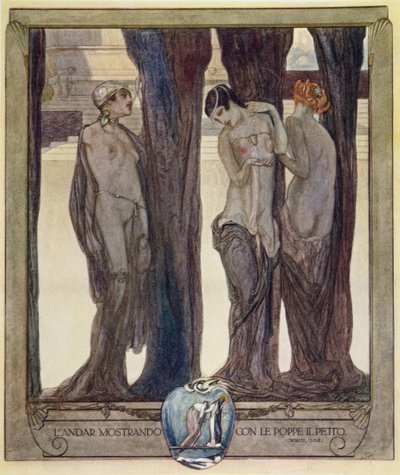 Ilustración de la "Divina Comedia" de Dante, Purgatorio, Canto XXIII. 102 de Franz von Bayros (1866 1924)