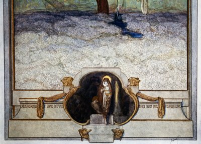 Cuando estaba cerca de la orilla bendita, "Asperges me," escuché tan dulcemente cantado, No puedo recordarlo, mucho menos escribirlo, Purgatorio, canto XXXI, Divina Comedia de Dante Alighieri, ilustración de Franz von Bayros, Viena de Franz von  Bayros