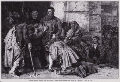 Andreas Hofer, líder de la rebelión tirolesa contra la ocupación francesa y bávara, se despide de sus seguidores antes de ser llevado a Mantua para su ejecución. de Franz von (after) Defregger