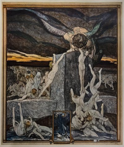 The Simoniacs, Hell, canto XIX de Franz von Bayros (1866 1924)