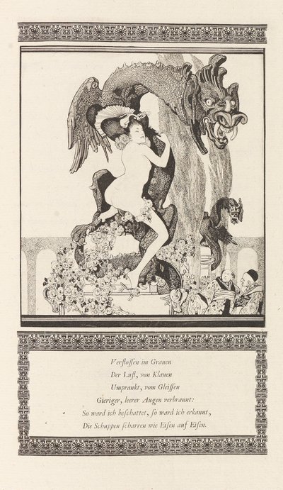 Ilustración para Das Schöne Mädchen von Pao de Otto Julius Bierbaum, 1909-1910 de Franz von Bayros