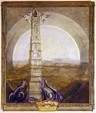 Ilustración de la Divina Comedia de Dante, Paraíso, Canto I, 1921 de Franz von Bayros