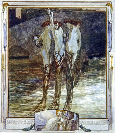 Ilustración de la Divina Comedia de Dante, Paraíso, Canto XVI, 1921 de Franz von Bayros