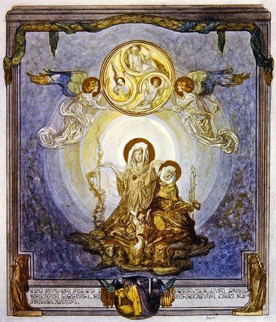Ilustración de la Divina Comedia de Dante, Paraíso, Canto XXIV, 1921 de Franz von Bayros