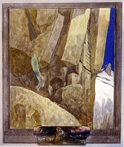 Ilustración de la Divina Comedia de Dante, Paraíso, Canto XXI, 1921 de Franz von Bayros