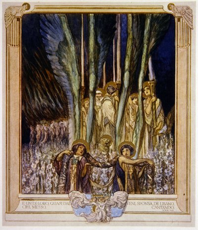 Ilustración de la Divina Comedia de Dante, Purgatorio, Canto XXX: 10, 1921 de Franz von Bayros