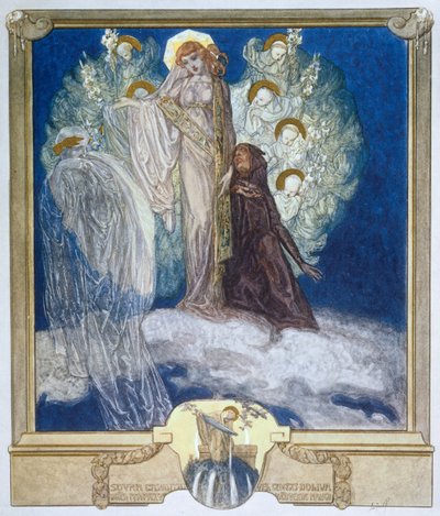 Ilustración de la Divina Comedia de Dante, Purgatorio, Canto XXX, 1921 de Franz von Bayros