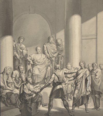 Asamblea de Figuras Romanas, de Regulus, una obra de Collin, siglo XIX de Franz von Hauslab