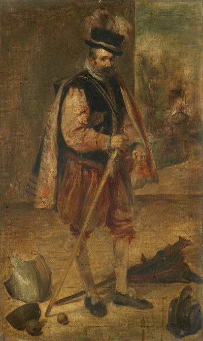 Bufón de la corte de Felipe IV de España, copia según el cuadro de Velázquez en Madrid de Franz von Lenbach