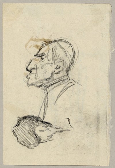 Estudio de retrato de un cardenal, verso: mula vista desde atrás (?) de Franz von Lenbach