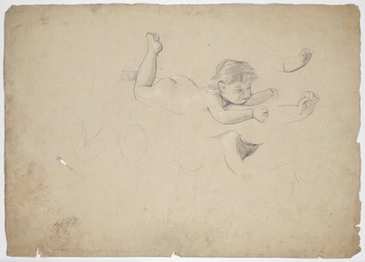 Estudios de desnudo de un bebé tumbado de Franz von Matsch