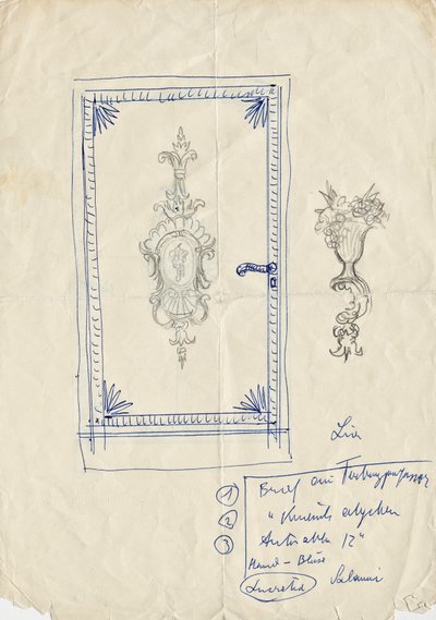Boceto de diseño para una puerta. de Franz von Matsch