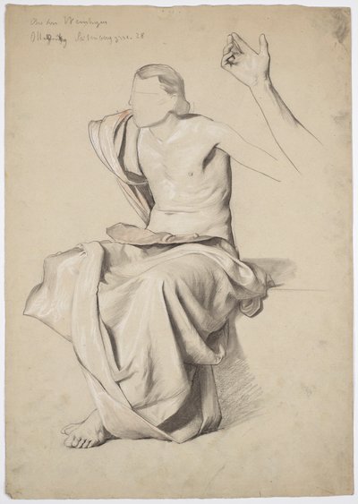 Estudio de figuras para la pintura del techo "Recitación" en el Stadttheater Reichenberg/Liberec de Franz von Matsch
